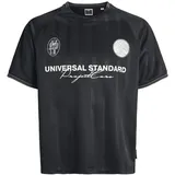 JACK & JONES Herren Rundhals T-Shirt JCOCOVER RETRO FOOTBALL Relaxed Fit 12283345 Schwarz XL