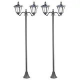 Royal Gardineer 2er-Set Solar-LED-Gartenlaternen, 2 flammig, PIR-Sensor, 600 Lumen