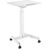 Maclean Brackets Maclean MC-892 Höhenverstellbarer Laptoptisch mit Rollen Sitz-steh-Schreibtisch Gasfeder Höhenverstellbar bis max. 113cm 30 Grad Neigbar Belastbar bis 8kg (Weiße Farbe)