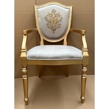 Casa Padrino Luxus Art Deco Esszimmer Stuhl Grau / Gold Möbel Barock