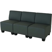 Mendler Modular 2-Sitzer Sofa Couch Lyon, Kunstleder ~ dunkelgrau, ohne Armlehnen
