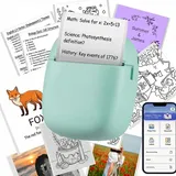 Mini Drucker Tragbarer Fotodrucker etikettendrucker selbstklebend Bluetooth Thermodrucker für Smartphone Kabellos Drucken für Studie, Fotos, Studiennotizen, Geschenke kompatibel mit iOS und Android