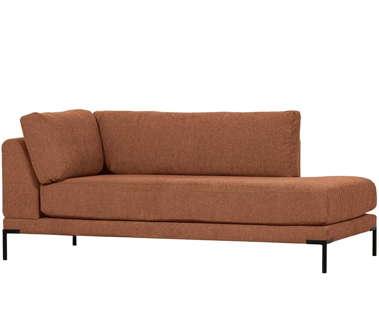 Modulsofa Couple Lounge-Element aus Chenille-Stoff, modern, Rechtsausführung, Farbe Rust