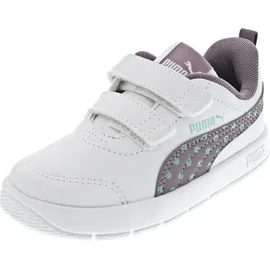 Puma Courtflex V3 Dotty V Inf Sneaker Weiß/Plum Jam 26