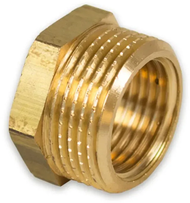 Messing Gewinde-Fitting Reduzierung mit Flansch IG-AG, schwere Ausführung (Ausführung: 3/8''AG - 1/4''IG)