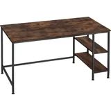 Tectake tectake® Schreibtisch Donegal 140x60x76,5cm Industrial Style, Seitenregal mit 2 Ablagefächern rechts oder links, 140 x 60 x 76,5 cm
