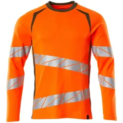 Warnschutz Langarmshirt "ACCELERATE SAFE" UV-Schutz - XXL - orange/moosgrün