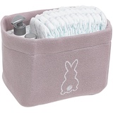 Meyco Baby X Mrs.Keizer Rabbit Wickeltischkörbchen (hochwertige Materialien, aus 100% Baumwolle, abnehmbare Innenschicht, einfache Reinigung per Handwäsche, Größe: 21 x 16 x 16 cm), Lila