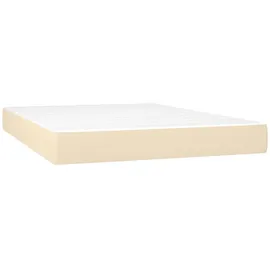 vidaXL Boxspringbett mit Matratze Creme 140x200 cm Stoff