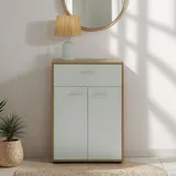 CARO-Möbel Kommode Sonoma Eiche, Weiß, Holzwerkstoff, Mode, 60x84x30 cm, Wohnzimmer, Kommoden & Sideboards, Highboards