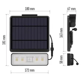 EMOS LED Solarlampe SUNNO schwarz 1,8m Kabel 1300lm mit Bewegungsmelder