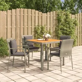 vidaXL Garten-Essgruppe 5-tlg. Grau