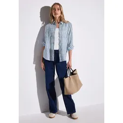 STREET ONE Langarmbluse, im Streifen-Design und als reinem Leinen STREET ONE serenity blue 38