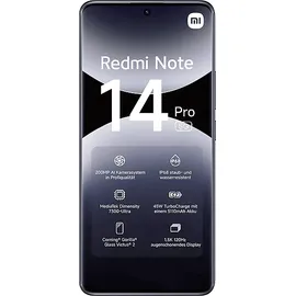 Xiaomi Redmi Note 14 Pro 5G 8 GB RAM 256 GB Midnight Black