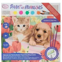 Craft Buddy PBN-3030-020 - Paint by Numbers, Sunshine in Tulip Field, 30x30cm, Malen-nach-Zahlen Kids