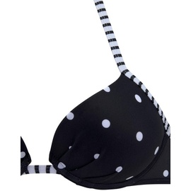 s.Oliver Push-Up-Bikini-Top Damen schwarz-weiß , Cup