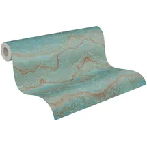 A.S. Création Vliestapete Marmoroptik 53 cm x 10 m 396591 Blau/Gold/Bronze/Türkis/Petrol