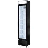 Gastro-Cool Schmaler Flaschenkühlschrank mit Werbedisplay in schwarz/ weiß / 150l - GCDC130