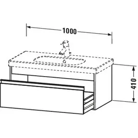 Duravit Ketho 100x45,5cm, Taupe, 1 Auszug, wandhängend