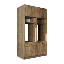 roomartstore.de Roomart Waschmaschinen-Doppelschrank 230 x 134 x 67 cm Braun