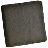 Viana Dekotablett Natürliche Schieferplatte Untersetzer Quadratisch 10x10cm Schwarz 6er