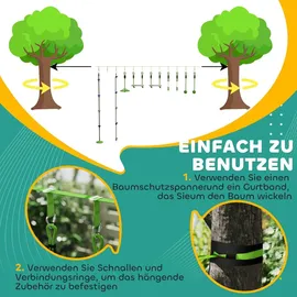 aiyaplay Ninja Warrior Hindernisparcours für Kinder Ninja Slackline Kit Grün