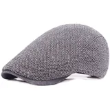 Schiebermütze, Herren Baskenmütze, Einstellbar Schiebermütze Flatcap, Unisex Beret Schirmmütze, Größe 55-60cm, Für Freizeit- und Outdoor-Aktivitäten (Grau) - 55-60
