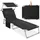 Tectake Sonnenliege 190 x 68 x 28 cm Schwarz