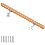 V2Aox Handlauf Buche Holz Handlauf Treppengeländer Wandhandlauf Treppe 50 - 500 cm, 60 cm Gesamtlänge 60 cm