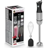 Proficook ProfiCook® 2in1 Stabmixer & Schneebesen | Stabmixer 1000 Watt für Mixen, Zerkleinern & Pürieren | Smoothie Maker m. langem Mixstab | Pürierstab m. Edelstahlgehäuse & Soft Touch-Griff | PC-SMS 1220