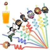 sitengjun 16 Stück Plastik Strohhalme,Harry Pot Geburtstag Party Deko,Strohhalme,Wiederverwendbare Trinkschleife Strohhalme,Mitgebsel Kindergeburtstag.