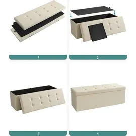 Songmics Sitztruhe LSF77BE beige Stoff 110,0 cm