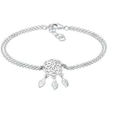 Elli Armband Damen Boho Traumfänger Feder in 925 Sterling Silber