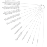 Reinigungsbürsten,13 Stück Strohhalm Bürste Set, Nylon 21cm Lang Flaschenbürste, Heizkörperbürste, Strohhalm Kleine Reinigungsbürste Weiß