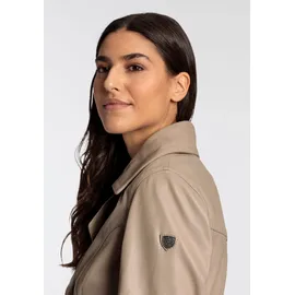 Mauritius Ledermantel "GWTaresa", Damen, Gr. 40L, beige, Obermaterial: 100% Schafsleder. Futter: 100% Baumwolle. Ärmelfutter: 100% Polyester, unifarben, lässig geschnitten knielang, mit Riegel, Mäntel, Leder-Trenchcoat mit Bindegürtel