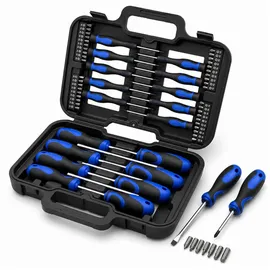 BITUXX 58 tlg Schraubendreher und Bit Set Kreuz Schlitz Torx Sechskant