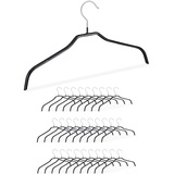 Relaxdays Kleiderbügel, 30er Set, Hemdenbügel, Blusenbügel mit Gummiummantelung, Metall, 42 cm, schwarz