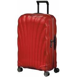 Hartschalen-Trolley SAMSONITE "C-LITE 69", Gr. B/H/T: 46cm x 69cm x 29cm 68 l, rot (chili rot), Curv, gestreift, modisch, Koffer, Reisekoffer Aufgabegepäck Koffer für Flugreisen TSA-Zahlenschloss