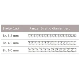 FIRETTI Collierkettchen FIRETTI "Schmuck Geschenk Silber 925 Armband Kette Panzerkette diamantiert" Gr. 55, silber (silberfarben), Halsketten, Damen, 55, Silber 925 (Sterlingsilber), B: 4,5mm, Made in Germany, B:4,5mm