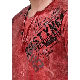 RUSTY NEAL T-Shirt RUSTY NEAL, Herren, Gr. 3XL, rot (weinrot), 100% Baumwolle, bedruckt, normal, Rundhals, Shirts T-Shirt, im coolen Used-Look-Design
