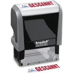 Stempel Printy 'GESCANNT' Office 4.0, 6,3x3,5x7,8cm, grau/schwarz