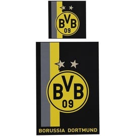 BVB Borussia Dortmund Bettwäsche Streifen gelb/schwarz