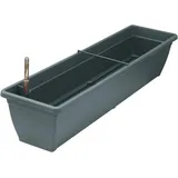 geli Balkonkasten AQUA TOSCANA Anthrazit 80 cm mit Bewässerungssystem - Kunststoff - Grau