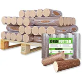 100kg Holzbriketts Nestro Hartholz Briketts Kamin Ofen Brikett Brennholz Heizbriketts aus Buche und/oder Eiche 10 x 10kg / 100kg Palette Nestro Brikett Rund