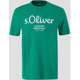 s.Oliver Herren 2139909 T-Shirt, mit Label-Print, Gruen, M