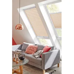Dachfensterplissee SUNLINES "Classic Style Crepe", beige (creme, weiß), B:78cm H:94cm, Obermaterial: 100% Polyester, Plissees, mit Führungsschienen