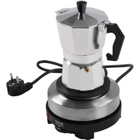HaroldDol Elektrische Espressomaschine, Mini Espressokocher, Espresso Maker Kaffeekocher mit Heizplatte 500W 3 Tassen 150ml