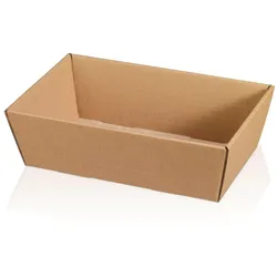 Nette 5 Präsentkörbe "offene Welle natur" aus Pappe Präsentkorb 33x19x11cm