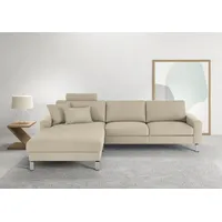 Candy 3C Candy Ecksofa »Lecce, wahlweise PUR-Schaumstoff oder Tonnentaschenfederkern«, Bett im 2,5-Sitzer, teilmotorische Schlaffunktion im Longchair, L-Form