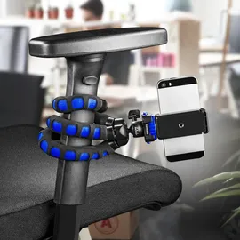 Walimex Mantona kaleido Flex leichtes Flex Stativ (mit hochwertigem 360° Kugelkopf, geeignet für Digital und Videokameras, Smartphones und Action Cams) ocean blue